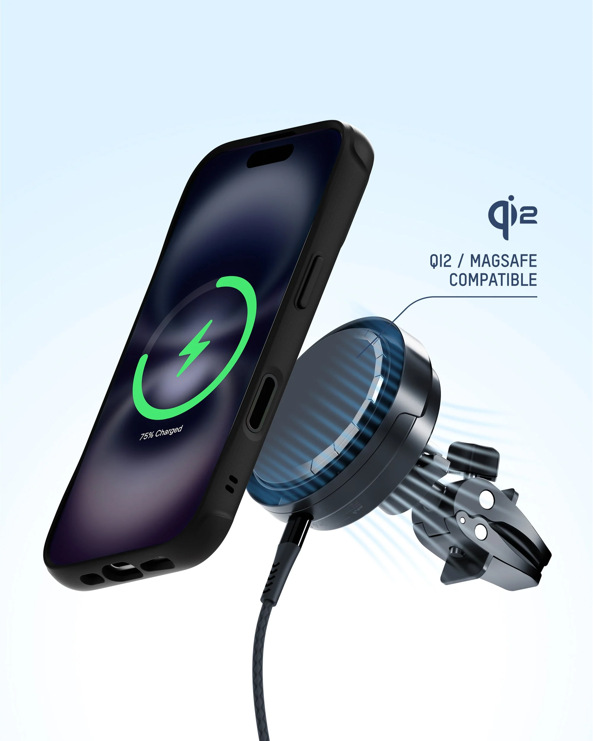 Wireless Charging Car Vent Clip - With Qi2 - Image 4