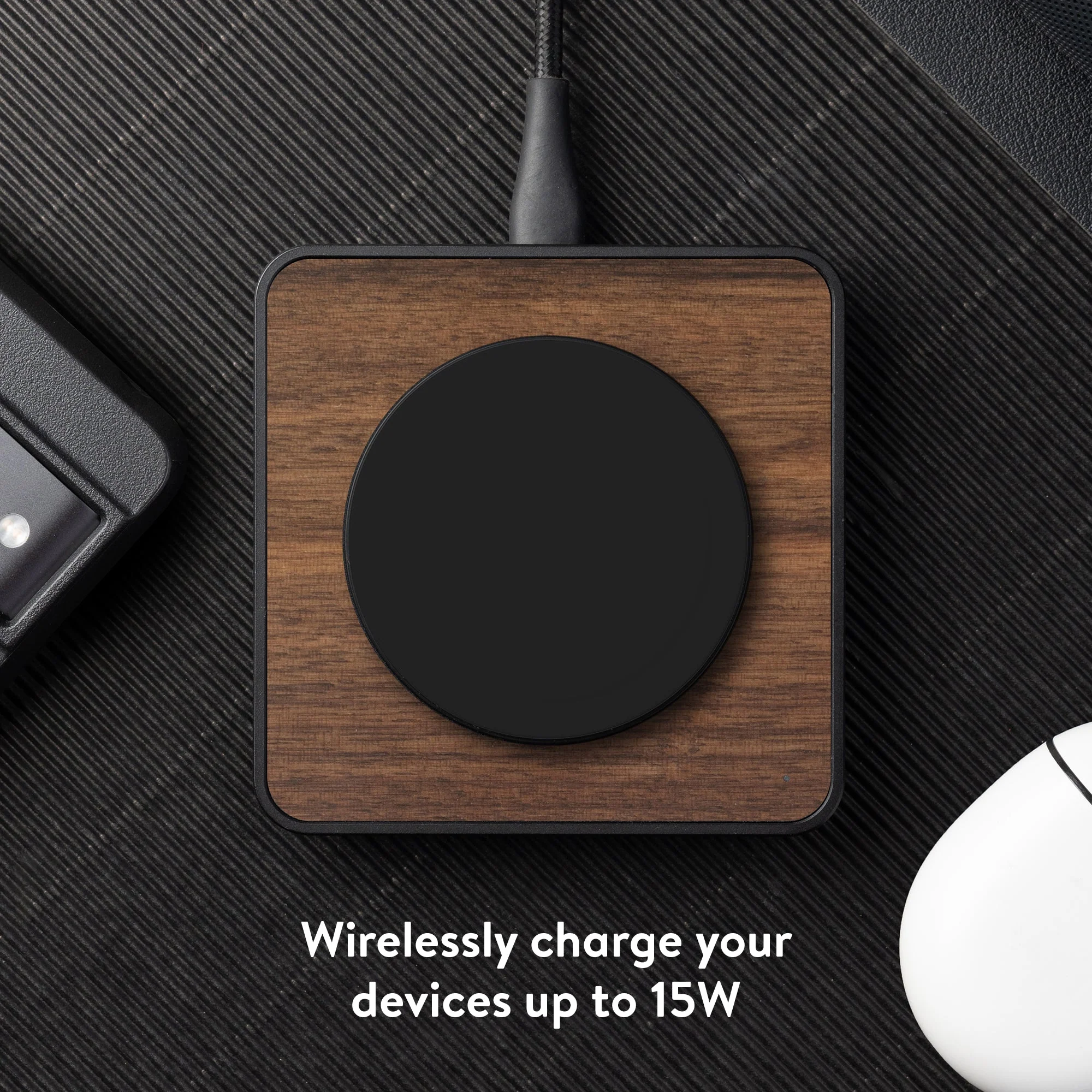 Walnut Wireless Charging Pad - Image 3